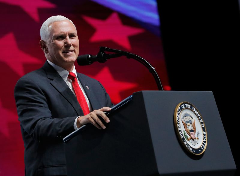 vice president mike pence speaks at a national rifle