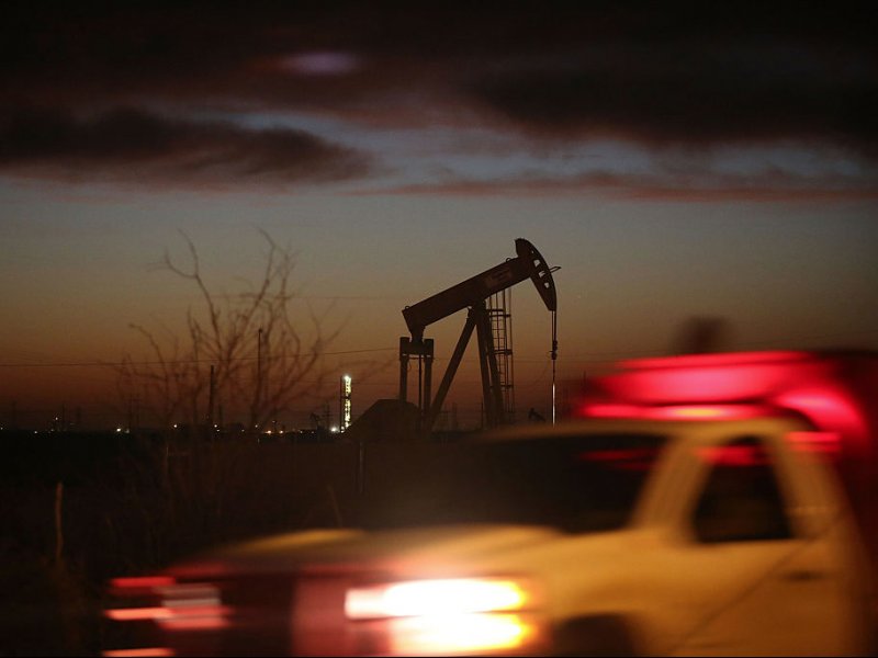 &copy; Spencer Platt/Getty, An oil pumpjack in the Permian Basin oil field on January 20 in the oil town of Andrews, Texas.