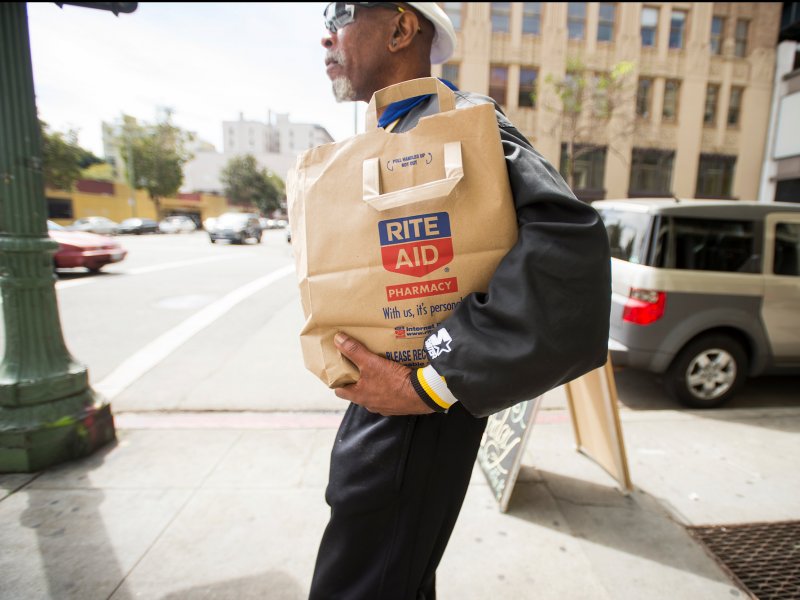 &copy; Reuters/Noah Berger, Willy Churchill leaves a Rite Aid store in Oakland, California.