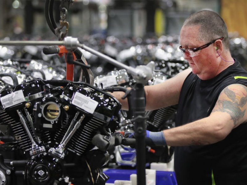 &copy; Scott Olson/Getty Images), Harley-Davidson motorcycle engines are assembled at the company&#039;s Powertrain Operations plant on June 1, 2018 in Menomonee Falls, Wisconsin. The European Union said it plans to increase duties on a range of U.S. imports, including Harley-Davidson motorcycles, in retaliation for the Trump administration&#039;s new tariffs on EU metal exports.