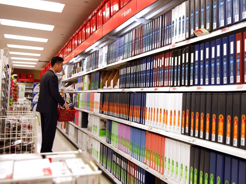 &copy; Reuters/Shannon Stapleton, A man shops at an Office Depot store in New York Oct. 25, 2010.