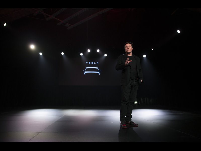 &copy; AP Photo/Jae C. Hong, Tesla CEO Elon Musk speaks before unveiling the Model Y at Tesla&#039;s design studio Thursday, March 14, 2019, in Hawthorne, Calif. The Model Y may be Tesla&#039;s most important product yet as it attempts to expand into the mainstream and generate enough cash to repay massive debts that threaten to topple the Palo Alto, Calif., company. ()