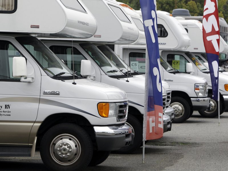 &copy; AP Photo/Paul Sakuma, Winnebago vehicles for rent and sale are on display at a dealership in San Jose, Calif. The Recreation Vehicle Industry Association on Tuesday, Dec. 2, 2014 said that recreational vehicle shipments from manufacturers to dealers are expected to increase by nearly 4 percent to 361,400 units in 2015