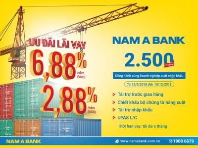 NamABank triển khai gói tín dụng 2,500 tỷ đồng ưu đãi lãi vay cho doanh nghiệp xuất nhập khẩu