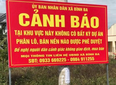 Rao bán 'dự án ma' ở Bình Ba, Châu Đức: Giao công an điều tra, xử lý