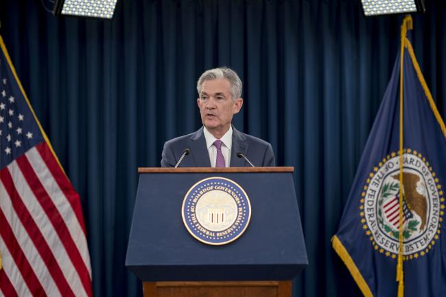 © Bloomberg. Jerome Powell, chairman of the U.S. Federal Reserve, speaks during a news conference following a Federal Open Market Committee (FOMC) meeting in Washington, D.C., U.S., on Wednesday, June 13, 2018. Photographer: Andrew Harrer/Bloomberg 