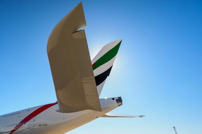 &copy Bloomberg. An Airbus SE A380-800 aircraft, operated by Emirates, sits on static display at the Saudi Air Show at Al Thumamah airport in Riyadh, Saudi Arabia, on Tuesday, March 12, 2019. Saudi Airshow is the first Aviation & Aerospace Exhibition of its kind in the Kingdom of Saudi Arabia. 