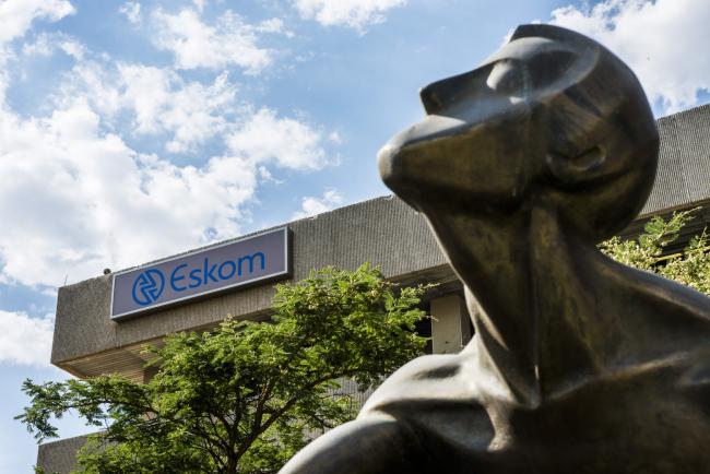 &copy Bloomberg. A metal sculpture stands outside the headquarters for Eskom Holdings SOC Ltd., South Africa’s state-owned electricity utility at Megawatt Park in Sandton, near Johannesburg, South Africa. Photographer: Waldo Swiegers