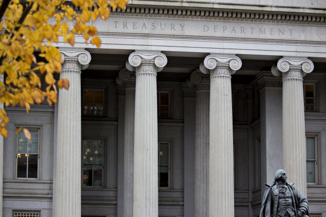 © Bloomberg. The U.S. Treasury stands in Washington, D.C., U.S., on Wednesday, Nov. 8, 2017.