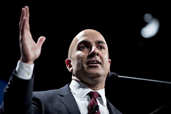 © Bloomberg. Neel Kashkari, president and chief executive officer of the Federal Reserve Bank of Minneapolis, speaks during a presentation at the National Association for Business Economics economic policy conference in Washington, D.C., U.S., on Monday, March 6, 2017. Photographer: Andrew Harrer/Bloomberg