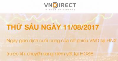 11/08, ngày giao dịch cuối cùng của VND trên HNX