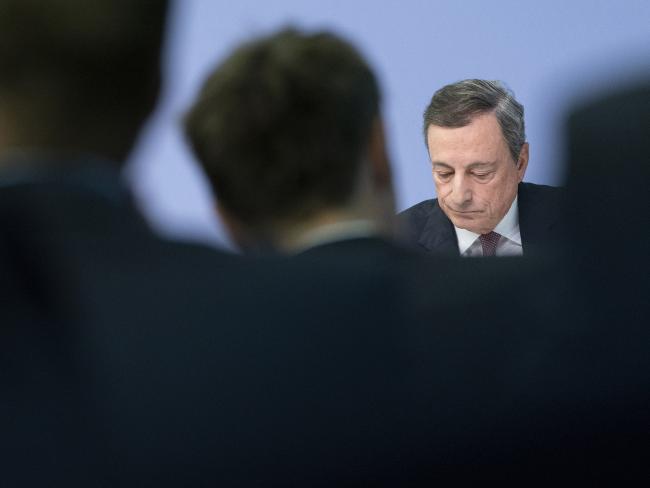 © Bloomberg. Mario Draghi, president of the European Central Bank (ECB), pauses during the ECB rate decision news conference in Frankfurt, Germany, on Thursday, Sept. 13, 2018.  