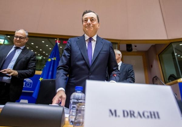 © Ansa. Draghi, rischi crescita non più negativi