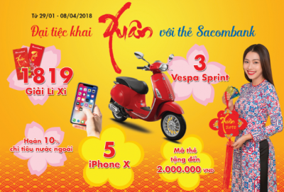 Đại tiệc khai xuân với thẻ Sacombank