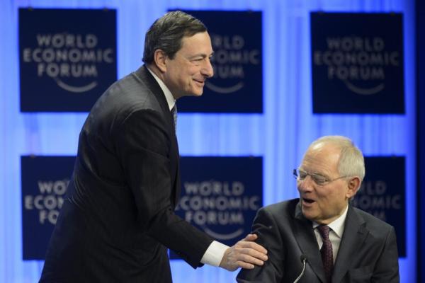 © Ansa. Bce: Schaeuble difende Draghi