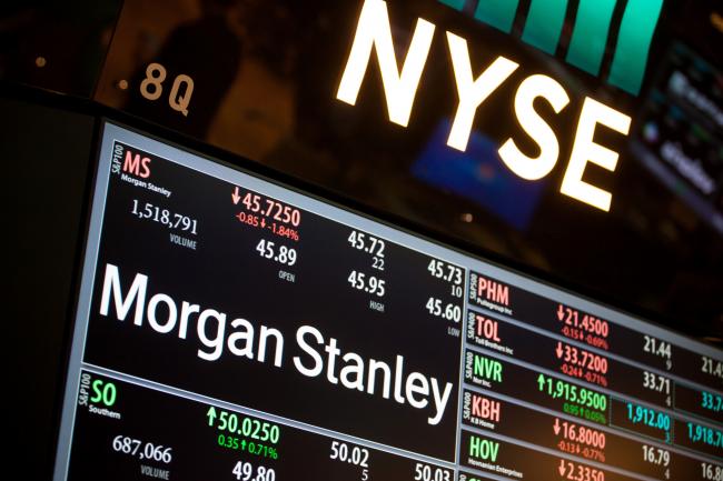 © Bloomberg. Morgan Stanley signage is displayed on a monitor on the floor of the New York Stock Exchange (NYSE) in New York, U.S., on Friday, Feb. 24, 2017.