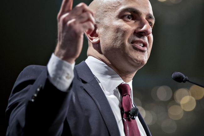 © Bloomberg. Neel Kashkari, president and chief executive officer of the Federal Reserve Bank of Minneapolis, speaks during a presentation at the National Association for Business Economics economic policy conference in Washington, D.C., U.S., on Monday, March 6, 2017. Kashkari spoke about the impact of banking regulation, and his 