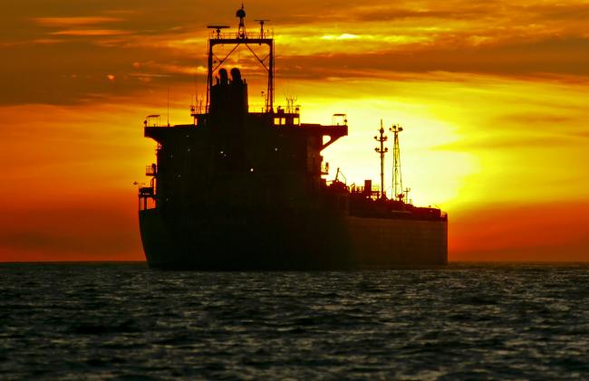 © Bloomberg. An oil tanker is anchored near the Port of Long Beach, California, U.S. 