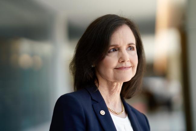 © Bloomberg. Economist Judy Shelton stands for a photograph in Washington, D.C., on May 29, 2019. 