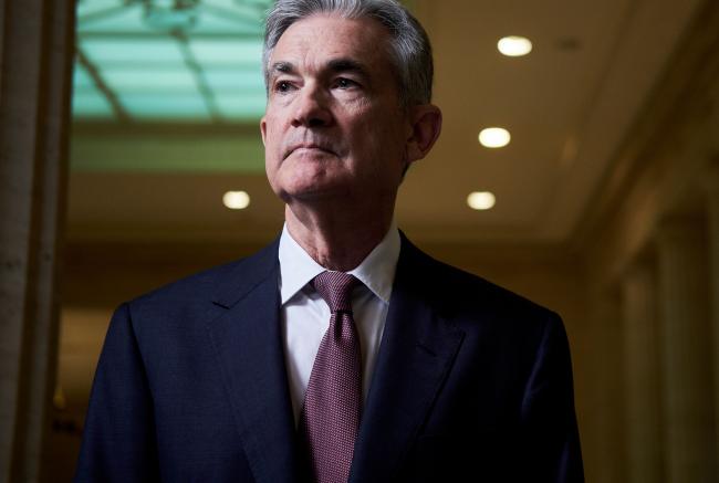 © Bloomberg. Jay Powell, who was reappointed to the Federal Reserve Board of Governors in 2014, is seen in the Marriner S. Eccles building at the board's headquarters in Washington, D.C., on April 13, 2017.