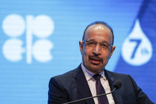 &copy Bloomberg. Khalid al-Falih, Saudi Arabia's energy minister, speaks during day two of the 7th Organization Of Petroleum Exporting Countries (OPEC) international seminar in Vienna, Austria, on Thursday, June 21, 2018. The odds of OPEC reaching an oil-production deal increased as Iran edged away from a threat to veto any agreement that would raise output and Saudi Arabia put forward a plan that would add about 600,000 barrels a day to the global market. Photographer: Stefan Wermuth/Bloomberg