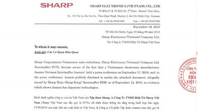 Sharp Việt Nam khẳng định Asanzo “giả mạo chứng thư hợp tác”