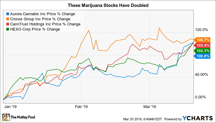 Diese Marihuana-Aktien haben sich bis jetzt im Jahr 2019 verdoppelt