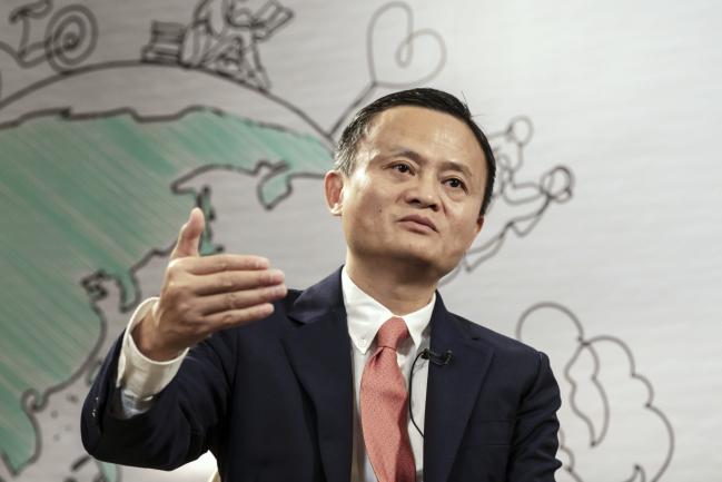 © Bloomberg. Jack Ma, chairman of Alibaba Group Holding Ltd., speaks during a Bloomberg Television interview on the sidelines of the Xin Philanthropy Conference in Hangzhou, China. Photographer: Qilai Shen/Bloomberg