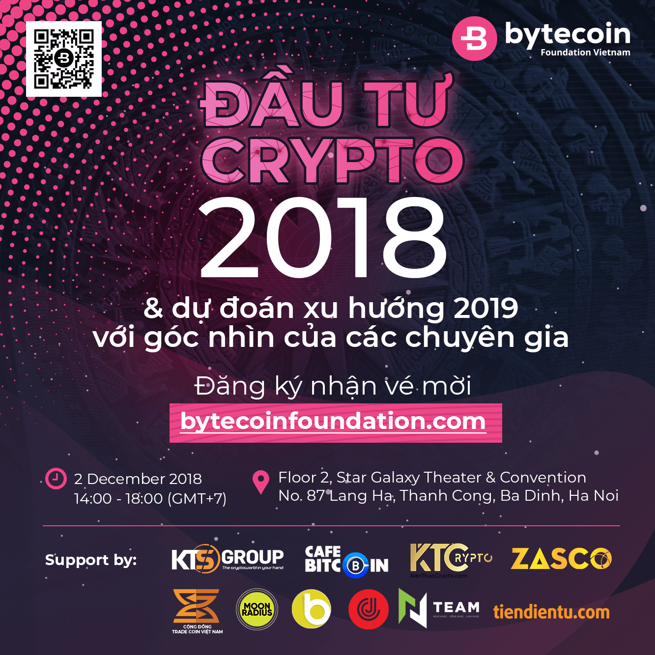 BYTECOIN GALA TECH 2018: Đầu tư Crypto 2018 và dự đoán xu hướng 2019 với góc nhìn của các chuyên gia