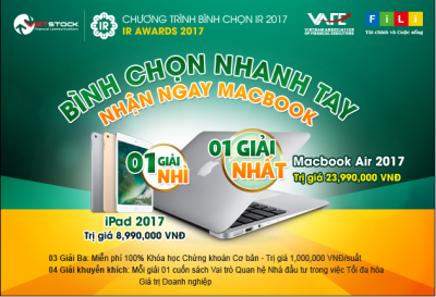 IR Awards 2017: Bình chọn nhanh tay, nhận ngay Macbook