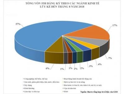 Cơ cấu FDI đầu tư tại Việt Nam 30 năm qua
