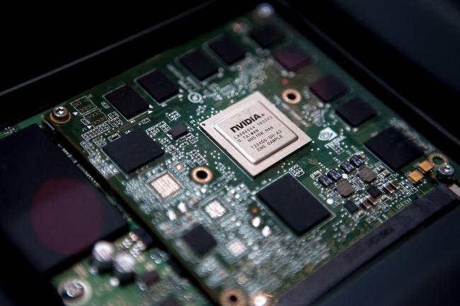 © Bloomberg. An Nvidia Corp. dual-core Tegra 2 chipset that will power the in-car multimedia systems of upcoming Audi AG vehicles sits on display at the 2011 International Consumer Electronics Show (CES) in Las Vegas, Nevada, U.S., on Thursday, Jan. 6, 2011. Photographer: Andrew Harrer
