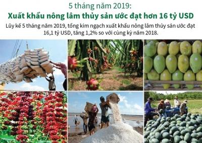 [Infographic] Xuất khẩu nông lâm thủy sản ước đạt hơn 16 tỷ USD