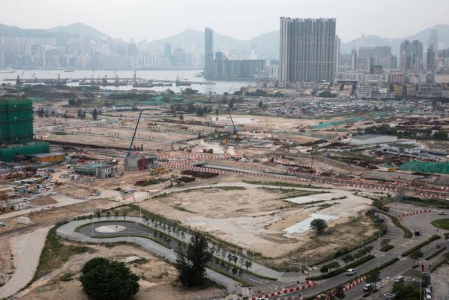 © Bloomberg. Construction area at the former Kai Tak airport.