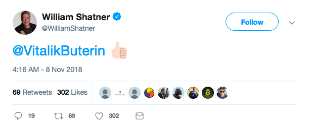 William Shatner Defends Ethereum Creator Vitalik Buterin in Cryptic Tweets