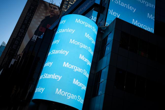 © Bloomberg. Morgan Stanley digital signage is displayed on the exterior of the company's headquarters in New York, U.S., on Friday, Oct. 7, 2016. Morgan Stanley is scheduled to release earnings figures on October 19.