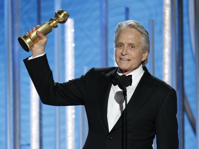 © Bloomberg. Michael Douglas accepts the Golden Globe for Best Performance by an Actor for his role in The Kominsky Method. Photographer: Handout/Getty Images