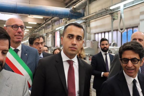 © Ansa. Di Maio visita Tagina a Gualdo Tadino