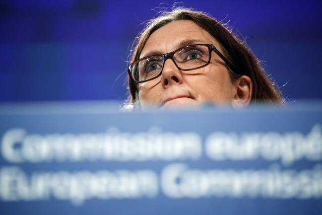 © Bloomberg. Cecilia Malmstrom, European Union (EU) trade commissioner, pauses during a news conference at the Berlaymont building in Brussels, Belgium, on Friday, June 1, 2018. The EU said it would complain to the World Trade Organization over China’s technology-transfer practices in a surprise move that adds to U.S. political pressure on Beijing. Photographer: Dario Pignatelli/Bloomberg