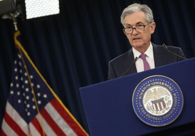 © Bloomberg. WASHINGTON, DC - MAY 01: Federal Reserve Board Chairman Jerome Powell speaks during a news conference on May 1, 2019 in Washington, DC. Powell said the Fed will not raise interest rates this quarter and no rate hikes are likely anytime soon. (Photo by Mark Wilson/Getty Images)