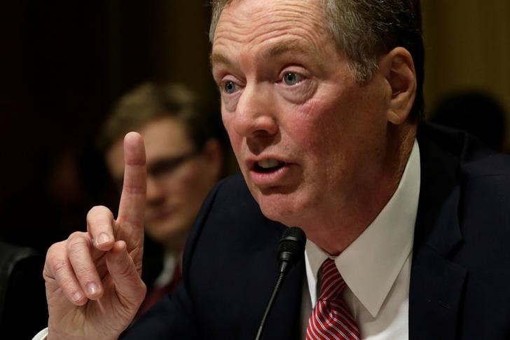 © Reuters. Lighthizer Aiming for Nafta Deal in May as Talks Gather Pace