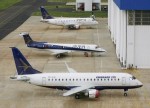 Embraer faz voo inaugural do jato comercial E175-E2 em São José dos Campos, SP