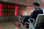 Shares falter again, but Asia poised to end October with near 4% gain
