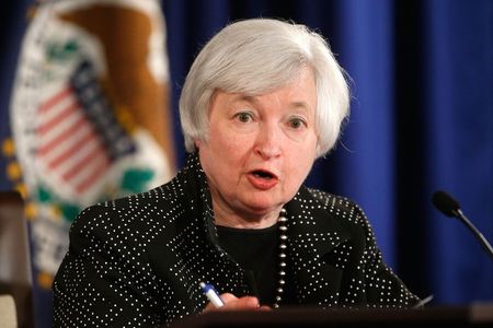 © Reuters. Yellen holds a news conference following two-day Federal Open Market Committee meeting at the Federal Reserve in Washington