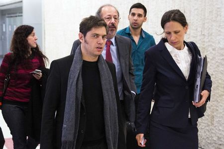 © Reuters. Argentina's Economy Minister Axel Kicillof arrives in New York