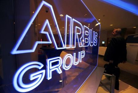 © Reuters. The logo of Airbus Group is seen at the entrance of a news conference to announce the Airbus Group 2013 annual results in Toulouse
