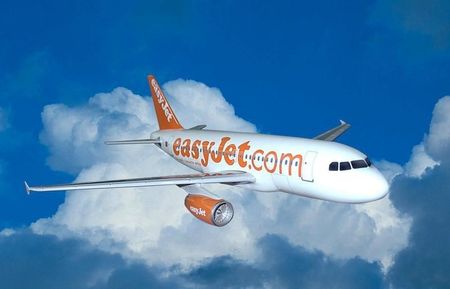 © Reuters. - COMPUTER GENERATED PHOTO - A computer generated hand out image showing an easyJet Airbus A319 jet ..