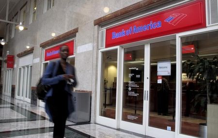 © Reuters. Bank of America anuncia una caída del 43% en su gananacia trimestral