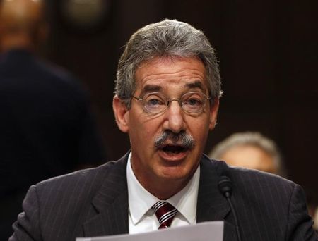 © Reuters. U.S. Deputy Attorney General Cole answers questions during the Senate Intelligence Committee hearing on the House-passed Foreign Intelligence Surveillance Act reform bill while on Capitol Hill in Washington