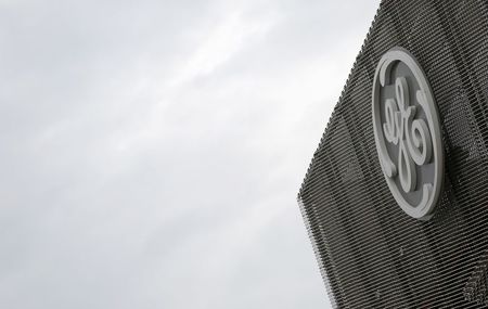 © Reuters. The logo of US conglomerate General Electric is pictured at the company's site in Belfort